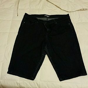 NY & Co. Dark Denim Shorts PLUS